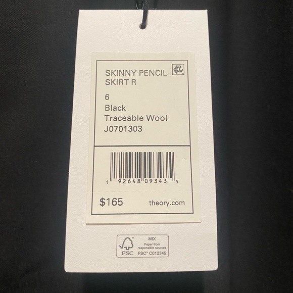 Theory NWT Pencil Skirt in Good Wool - Black - Brand New Size 6 - Picture 10 of 12